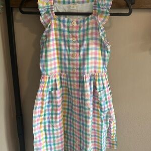 Crewcuts Pastel Plaid Cotton Button-Front Sundress - Pink, Blue, Yellow, Green